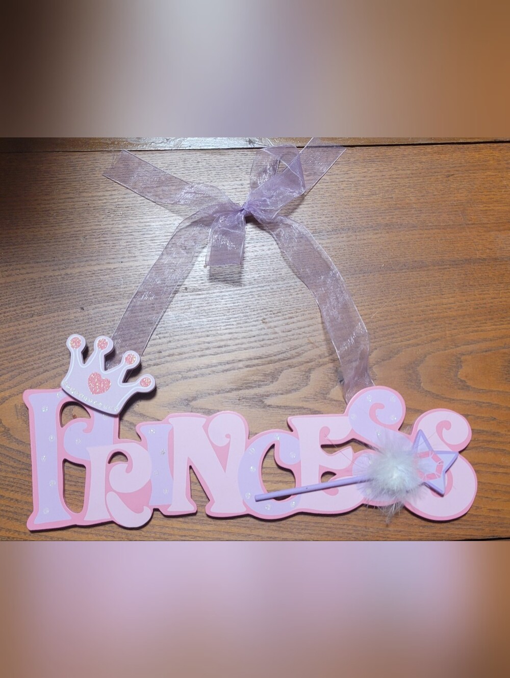 Pink Princess Wall Plaque with Ribbon